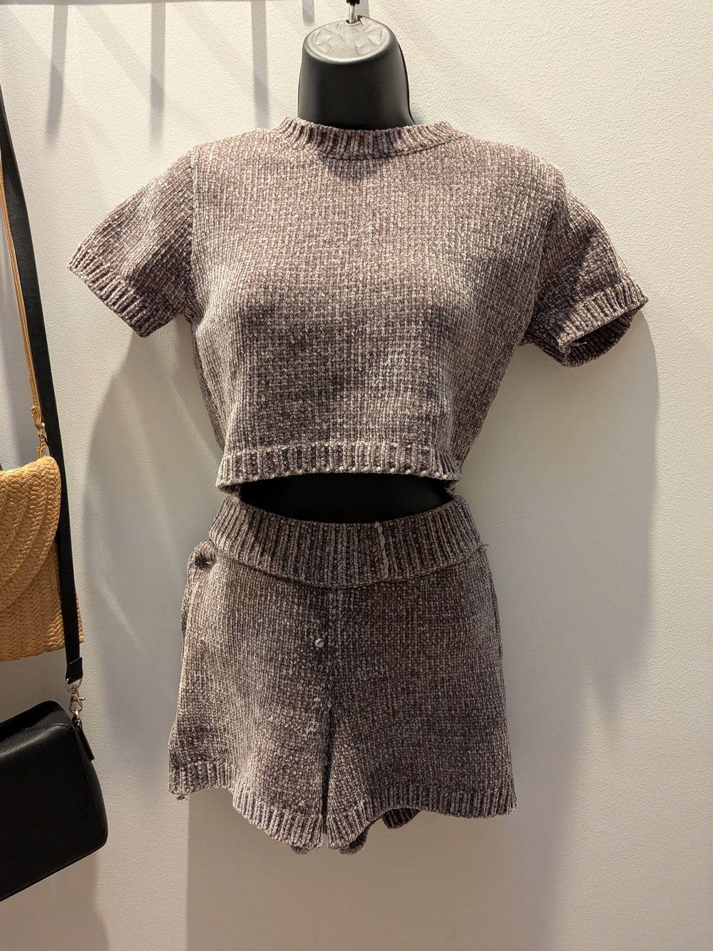 MAJORELLE Plush Ribbed Knit Set - Dusty Mauve